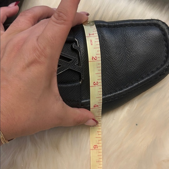 Louis Vuitton Black Leather Loafers with Silver Accent - Picture 16 of 17